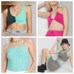 Women’s Wild Fable Top Bundle Cropped Sweater
Bodysuit Halter Top Bra To…